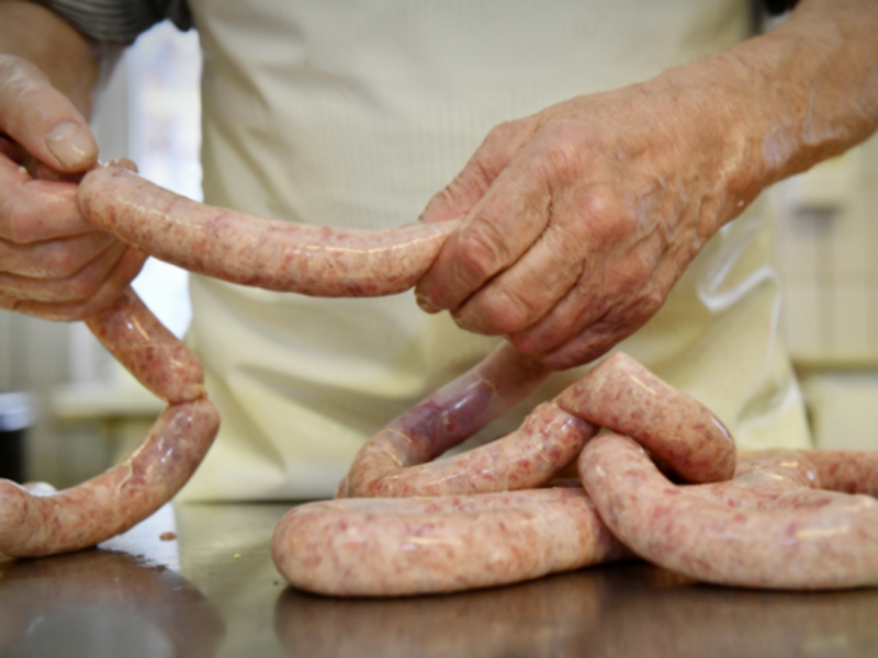 Sausage making in Lindewerra, Germany