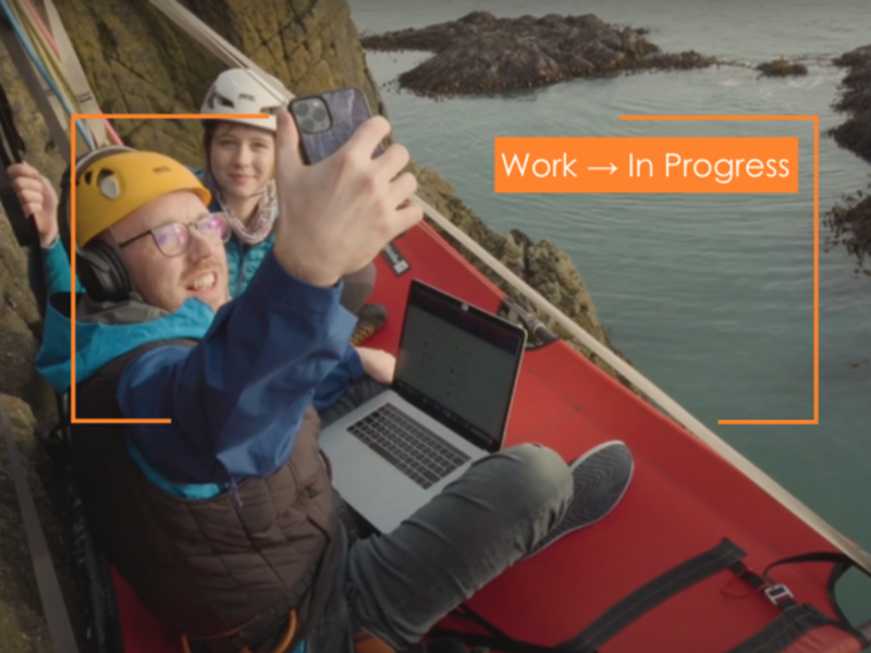 Scottish call-center consultant Jason Griffin suspended his new workspace from a cliff in Wales