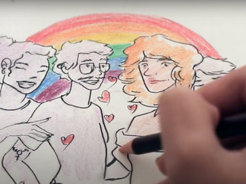 Screen capture of an episode of Moroccan LGBTQ+ feminist group Nassawiyat's "Homouna" YouTube series