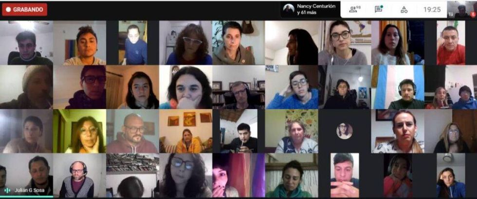 Screenshot of a video call between members of the Network of Trans Dads