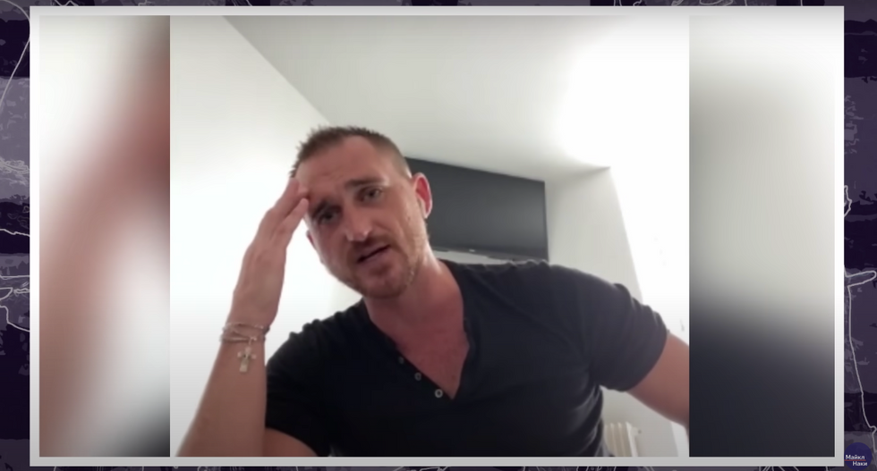 Screenshot of a YouTube video featuring Russian paratrooper Pavel Filatiev