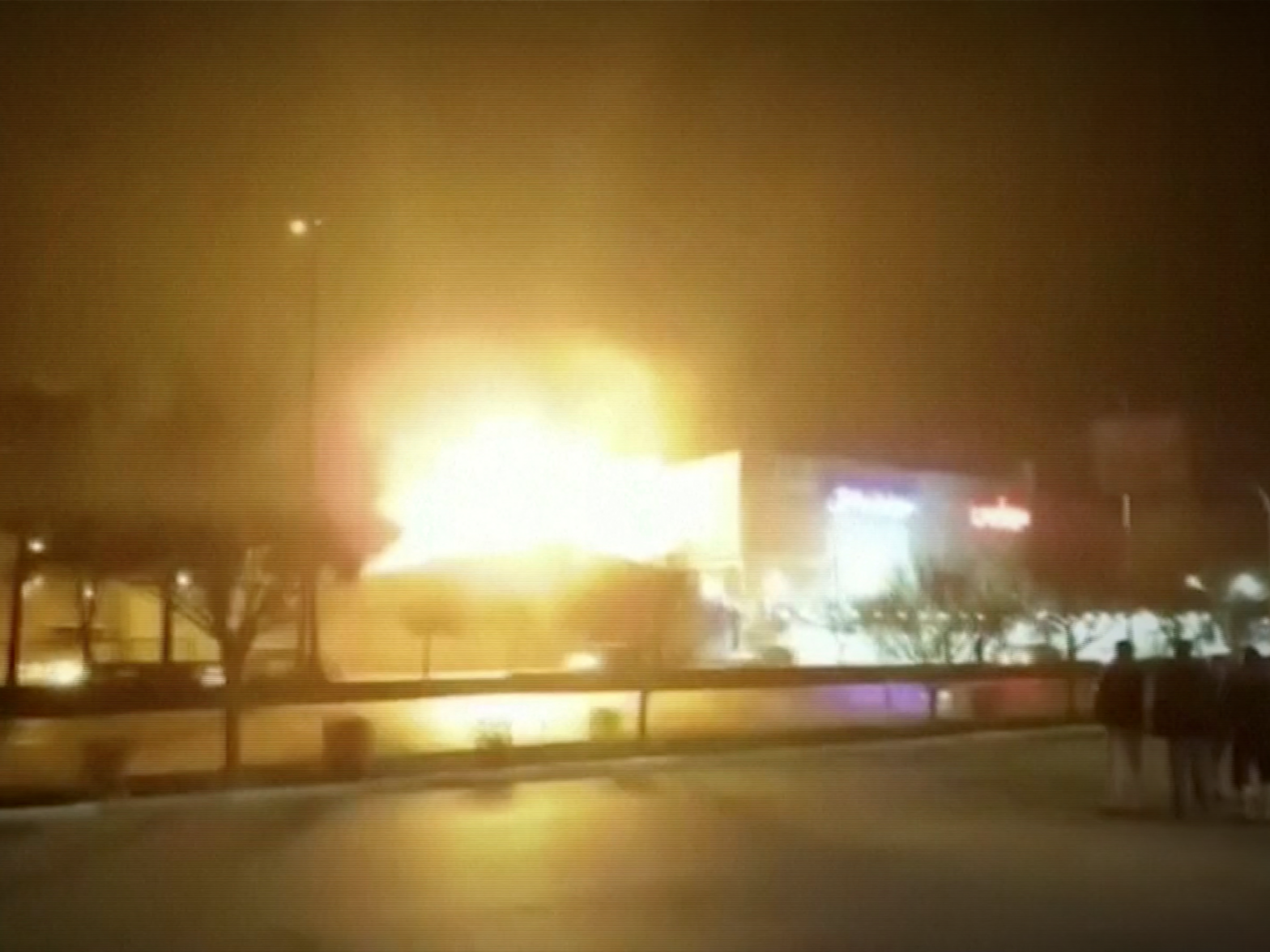Screenshot of one of the Saturday drone attacks arms factory in Isfahan, central Iran