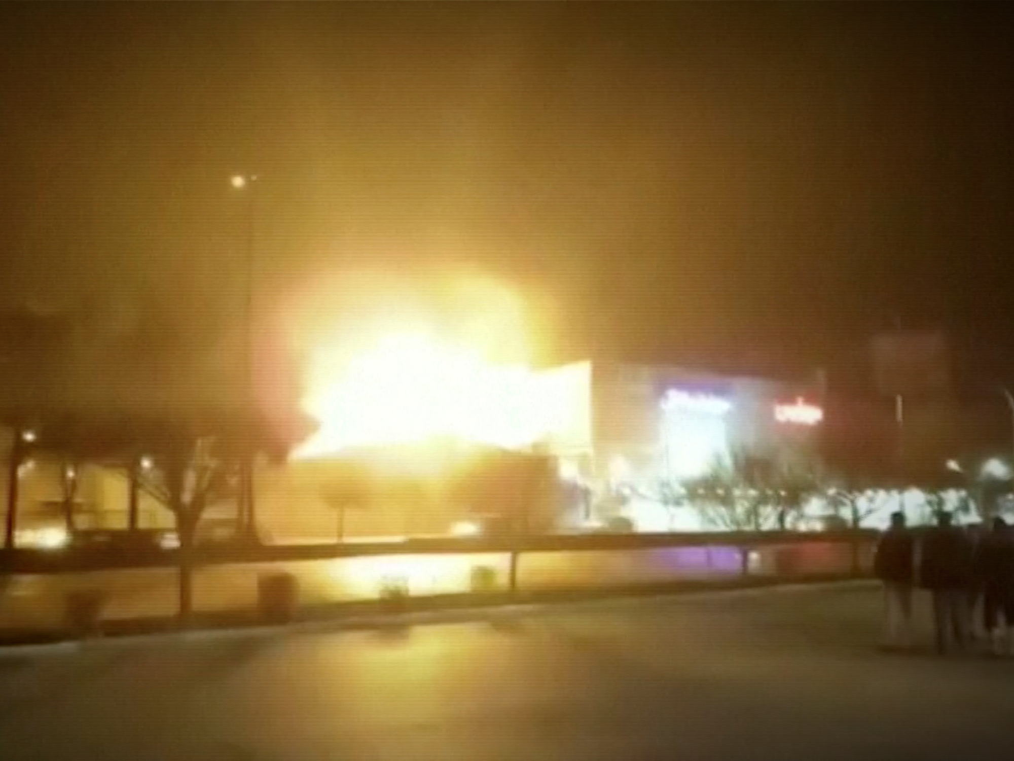 Screenshot of one of the Saturday drone attacks arms factory in Isfahan, central Iran