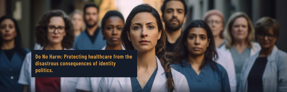Screenshot of the ​homepage of the Do No Harm website showing several researchers posing