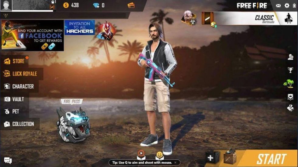 screenshot of the fire fire online game