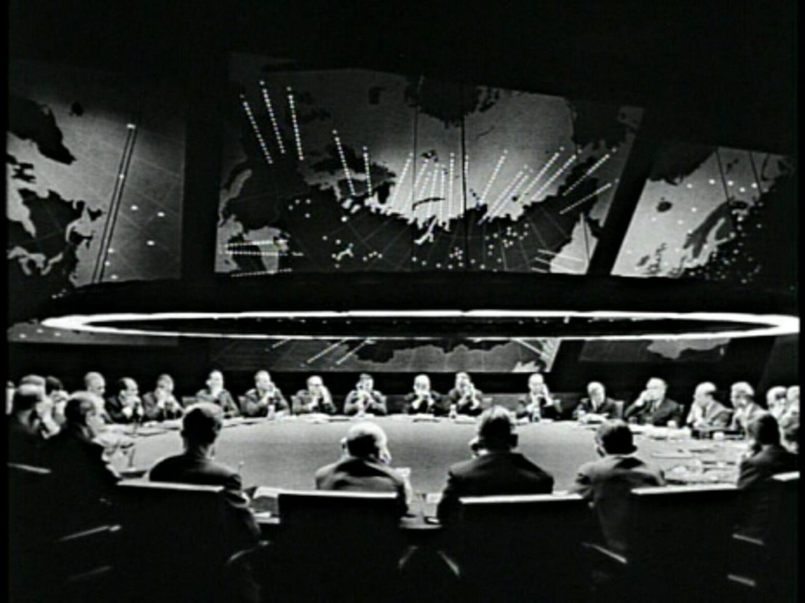 Screenshot of the War Room in Stanley Kubrick's Dr. Strangelove