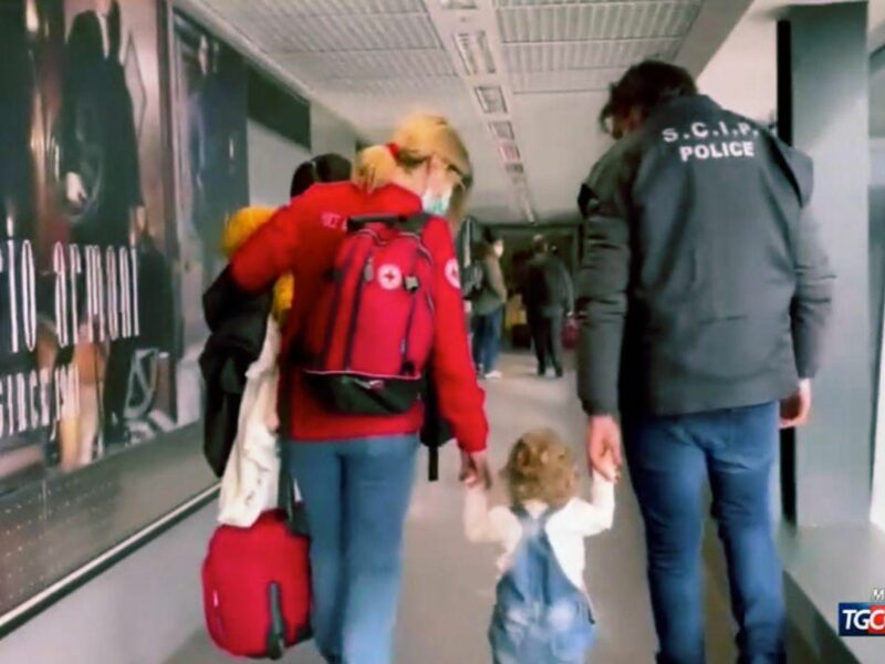 Screenshot of video filmed upon baby Luna's arrival in Italy