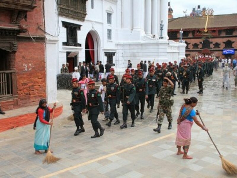 Security forces in Katmandu, Nepal (Annie Green Springs)