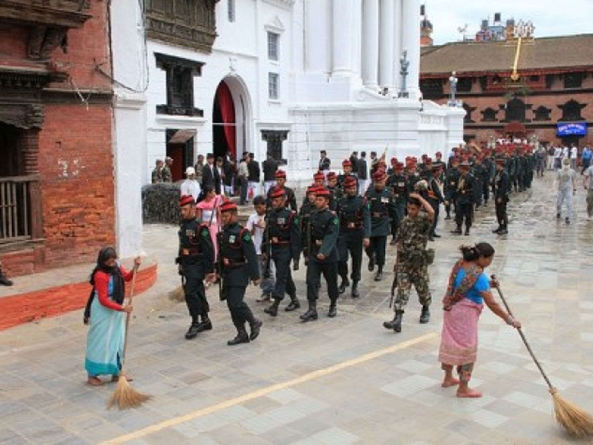 Security forces in Katmandu, Nepal (Annie Green Springs)