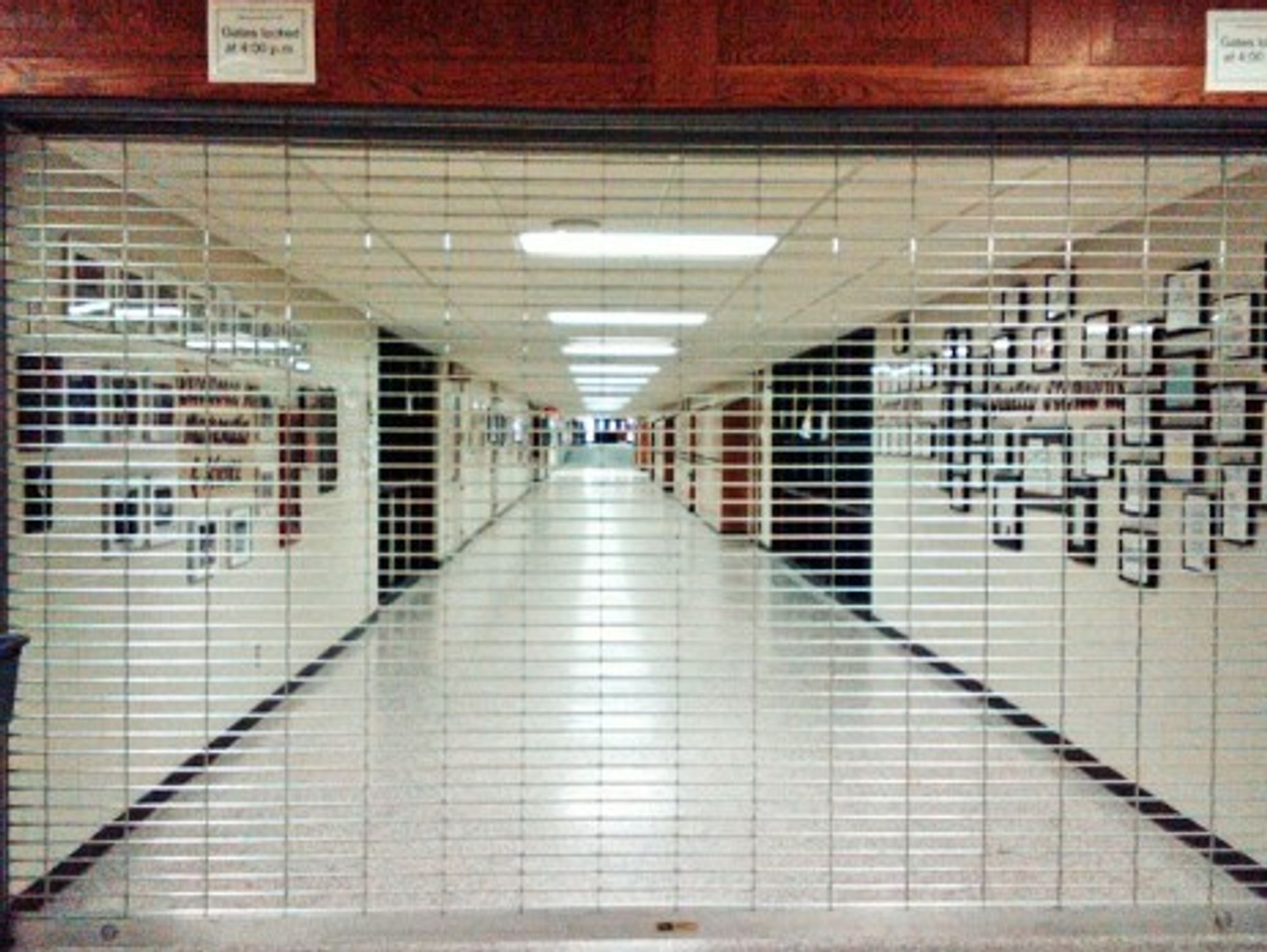 Security gate at a high school in Michigan