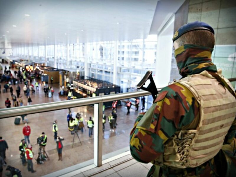 Security on Wednesday at Brussels airport