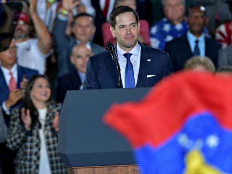 Senator Marco Rubio speaks about Venezuela at rally in Miami, Florida on Feb. 18, 2019