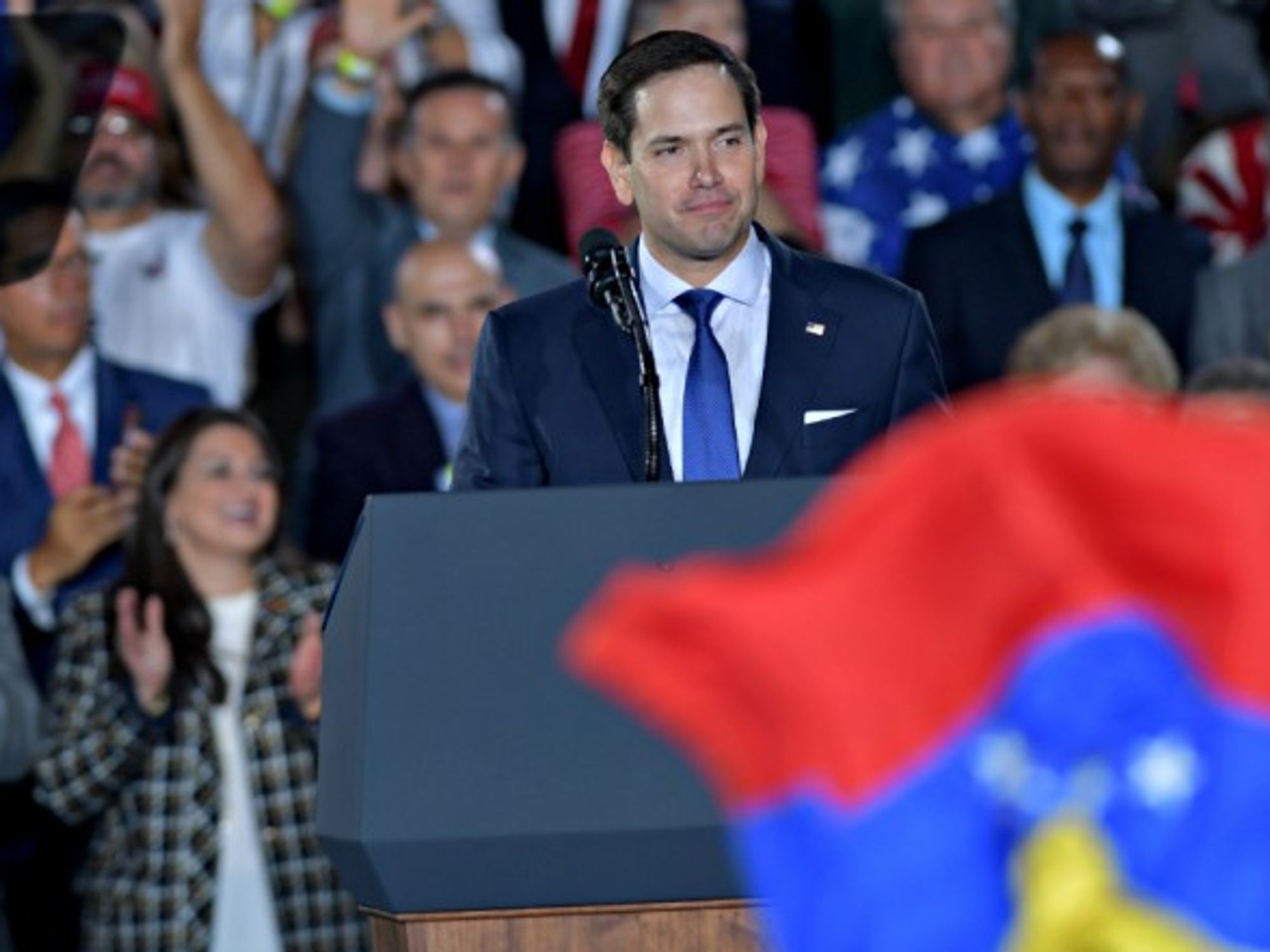 Senator Marco Rubio speaks about Venezuela at rally in Miami, Florida on Feb. 18, 2019