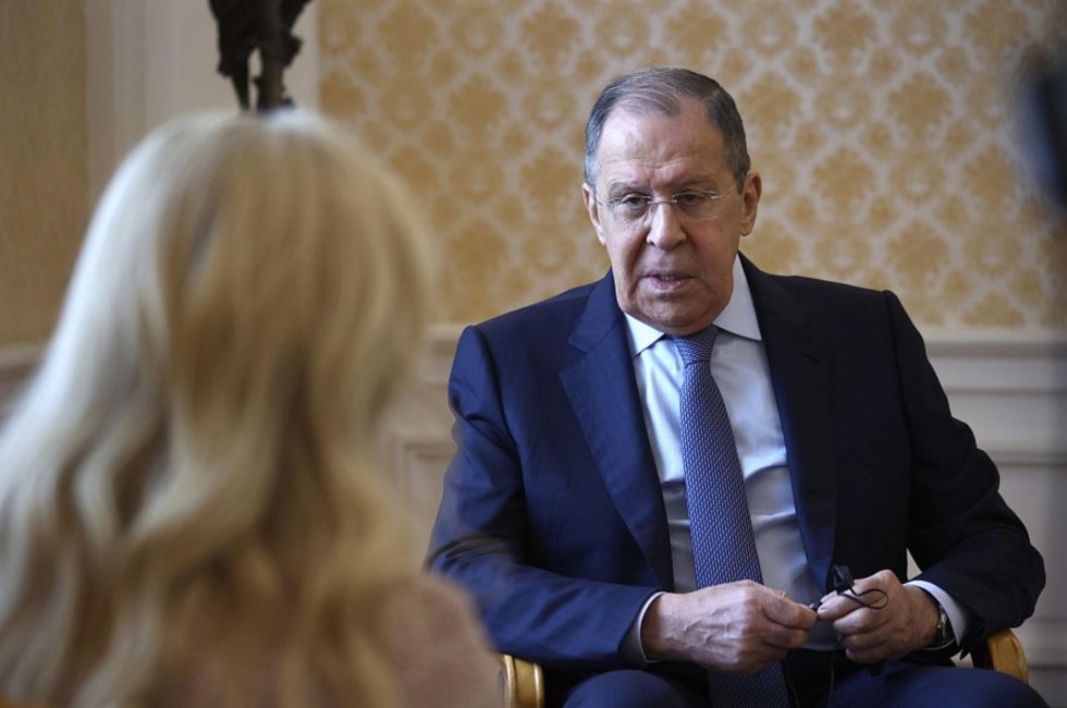 Sergei Lavrov and French Journalist Liseron Boudoul