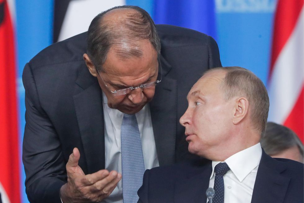 Sergey Lavrov and Vladimir Putin