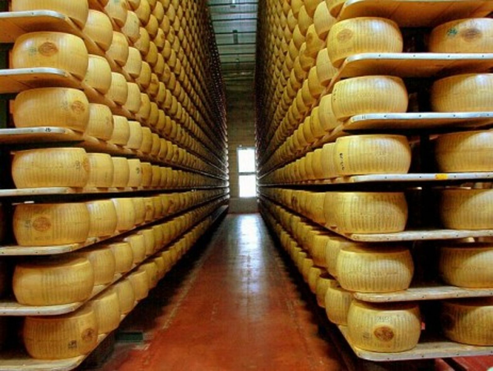 Shelves of Parmesan, Modena