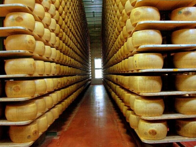 Shelves of Parmesan, Modena