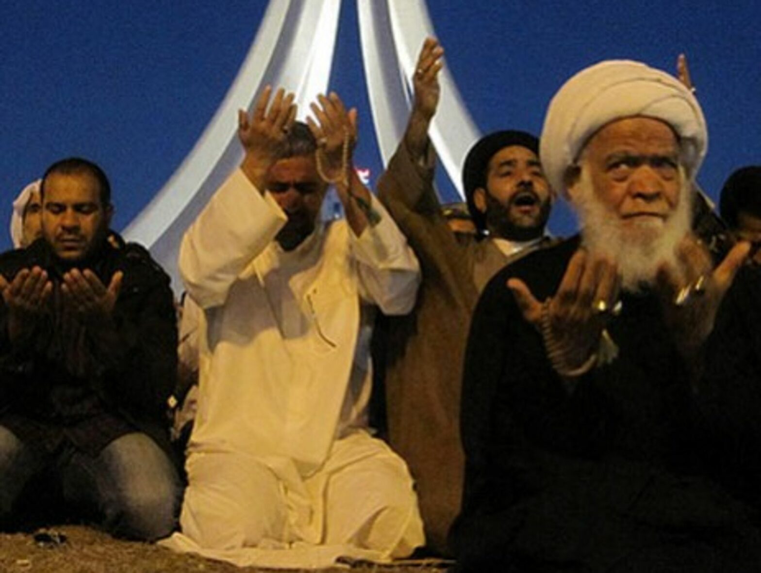 Shiite worshipers in Manama's Pearl Square last month before the government crackdown}