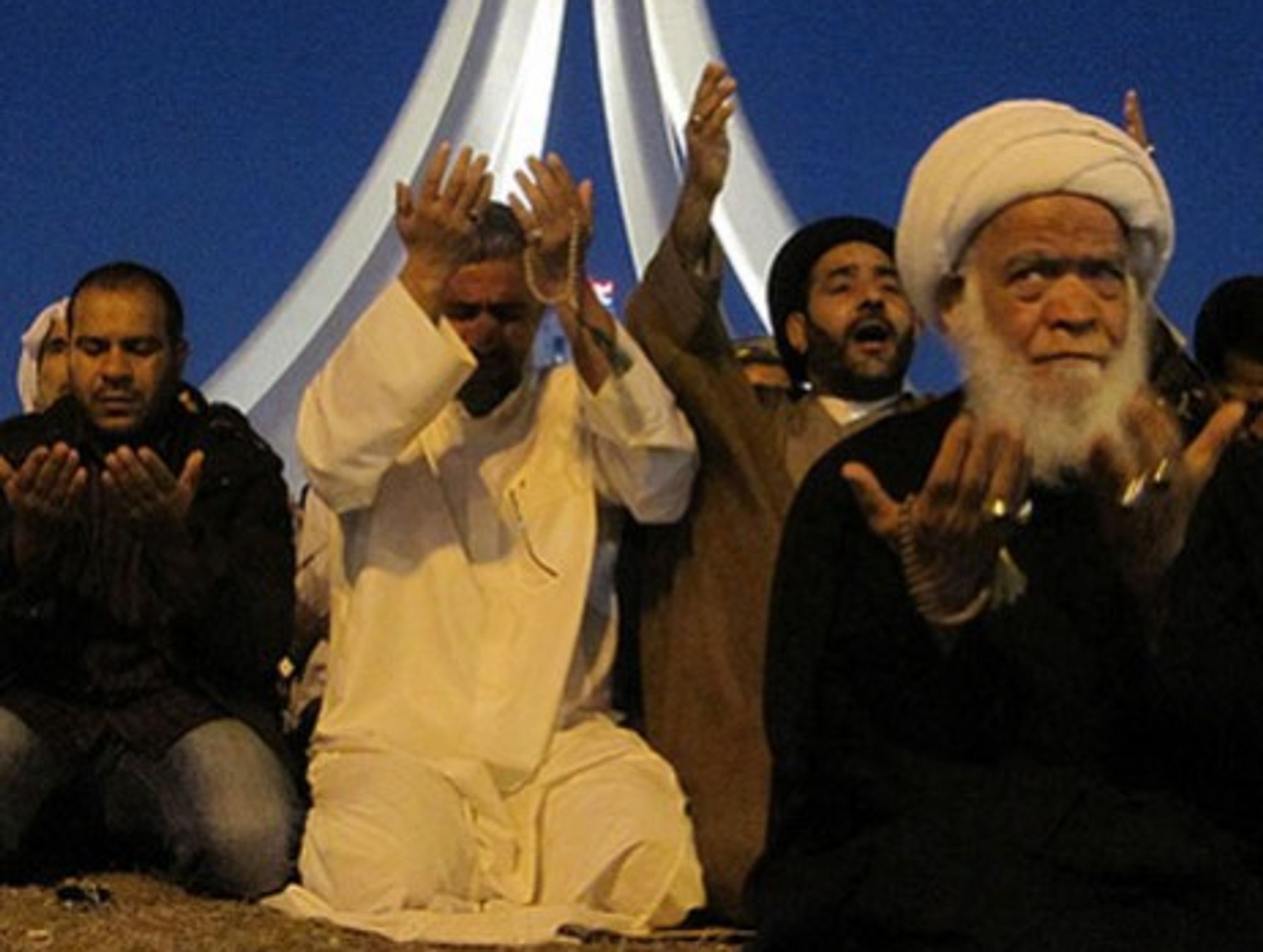 Shiite worshipers in Manama's Pearl Square last month before the government crackdown}