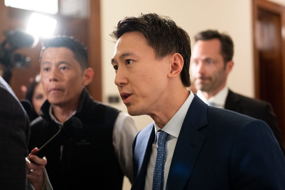 Shou Zi Chew, CEO of TikTok, leaves a meeting in Sen. John Fetterman's office in the Russell Senate Office building on Thursday, March 14, 2024.