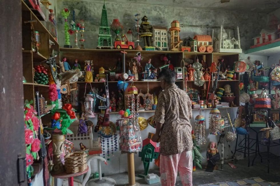 Shyamanand Singh has turned three rooms in his home into an art museum that people can visit for free.