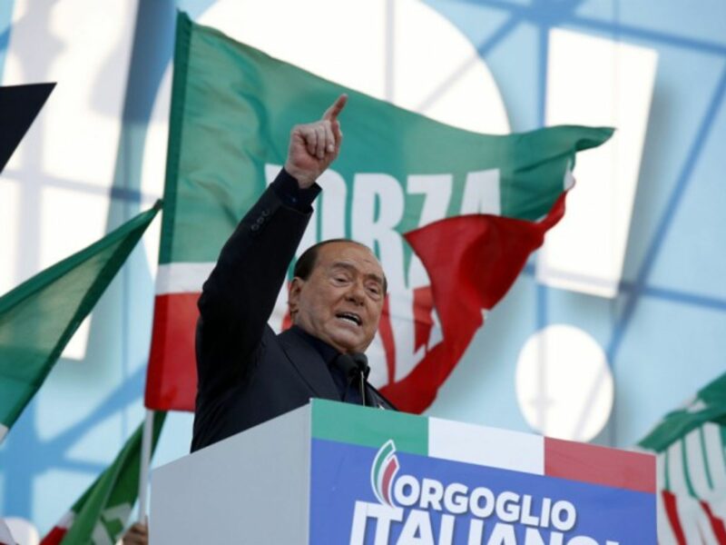 Silvio Berlusconi at a demonstration in October 2019