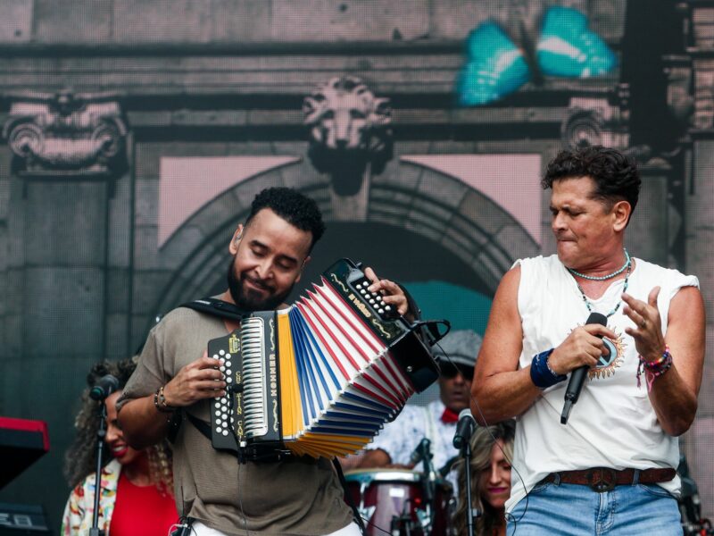 Singer Carlos Vives during a performance in Madrid.