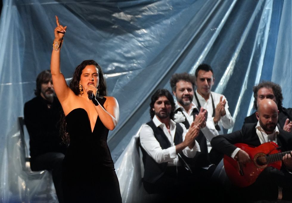 Singer Rosalía performing during the 2023 Latin Grammy Awards gala at the Palacio de Congresos de Sevilla, on November 16, 2023.