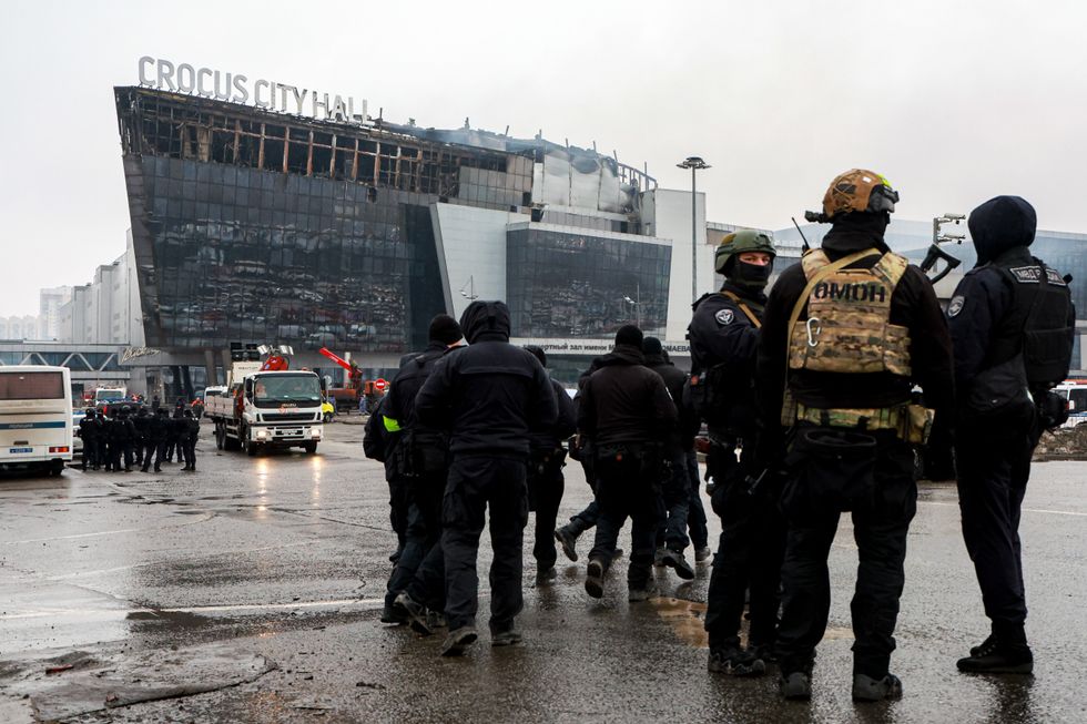 Situation outside the Crocus City Hall. On March 22, 2024, unidentified gunmen opened fire before the start of a concert at the Crocus City Hall in the town of Krasnogorsk near Moscow, and set off explosives that started a massive fire in the building.