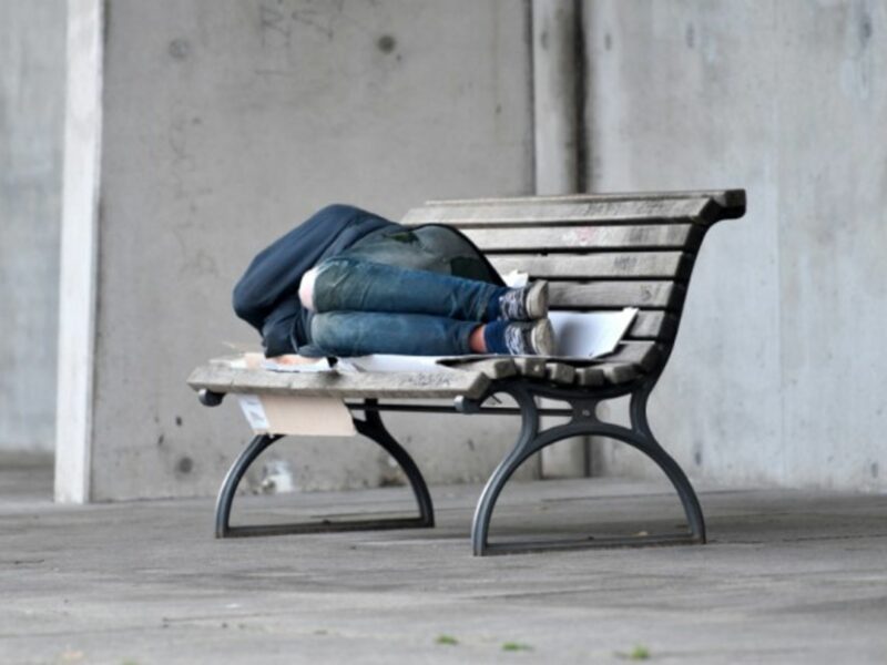 Sleeping on a bench in Berlin