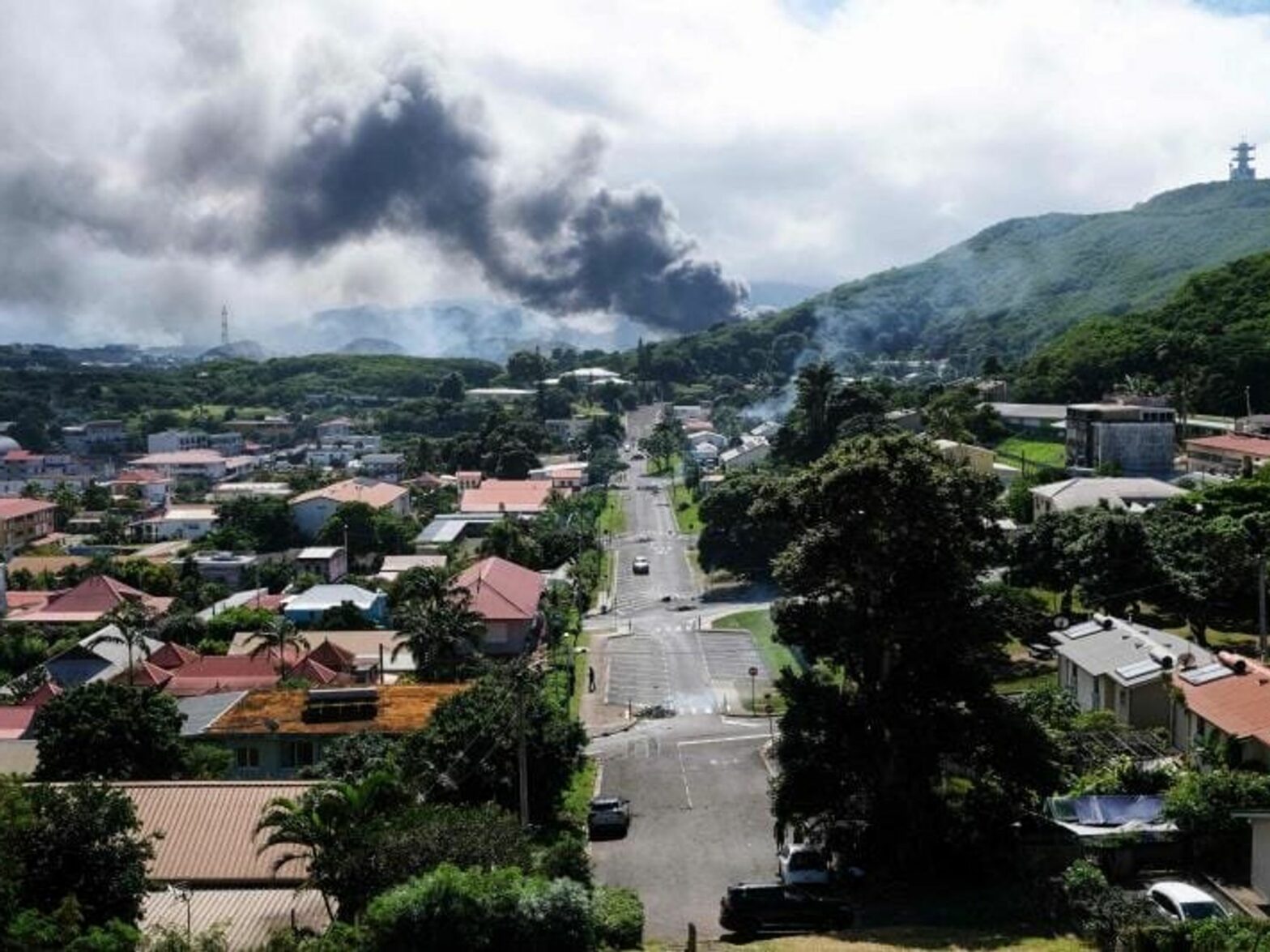 Smoke rising over New Caledonia.​