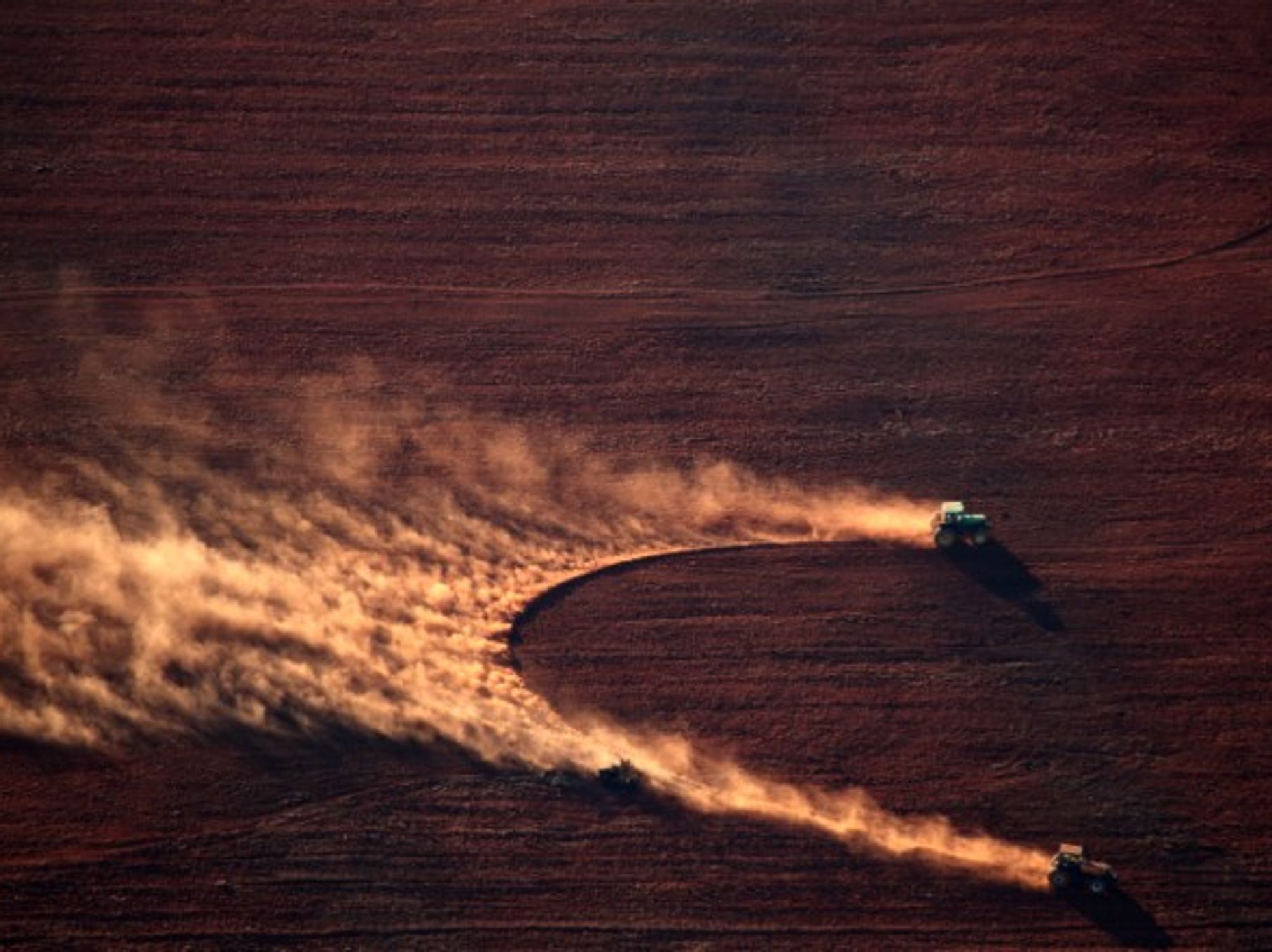 Soil being prepared for soy crop after deforestation in Brazil