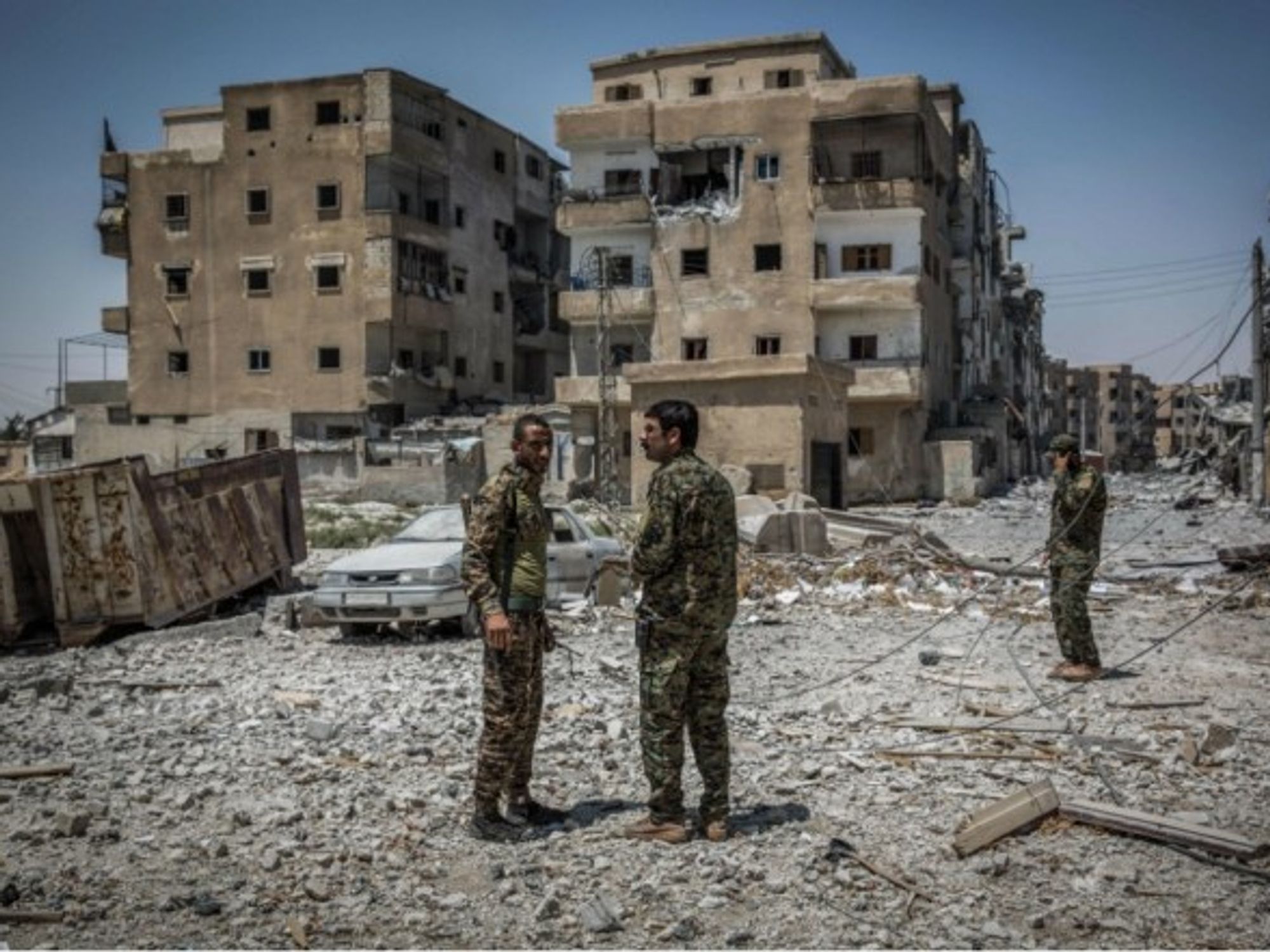 Soldiers of the Syrian Democratic Forces in Raqqa