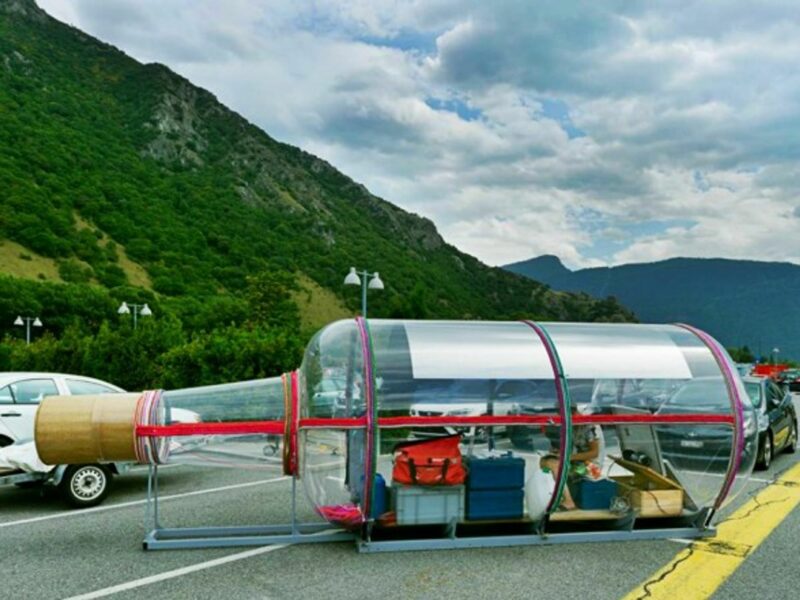 Some 30 works of art have been installed inside the rest stop