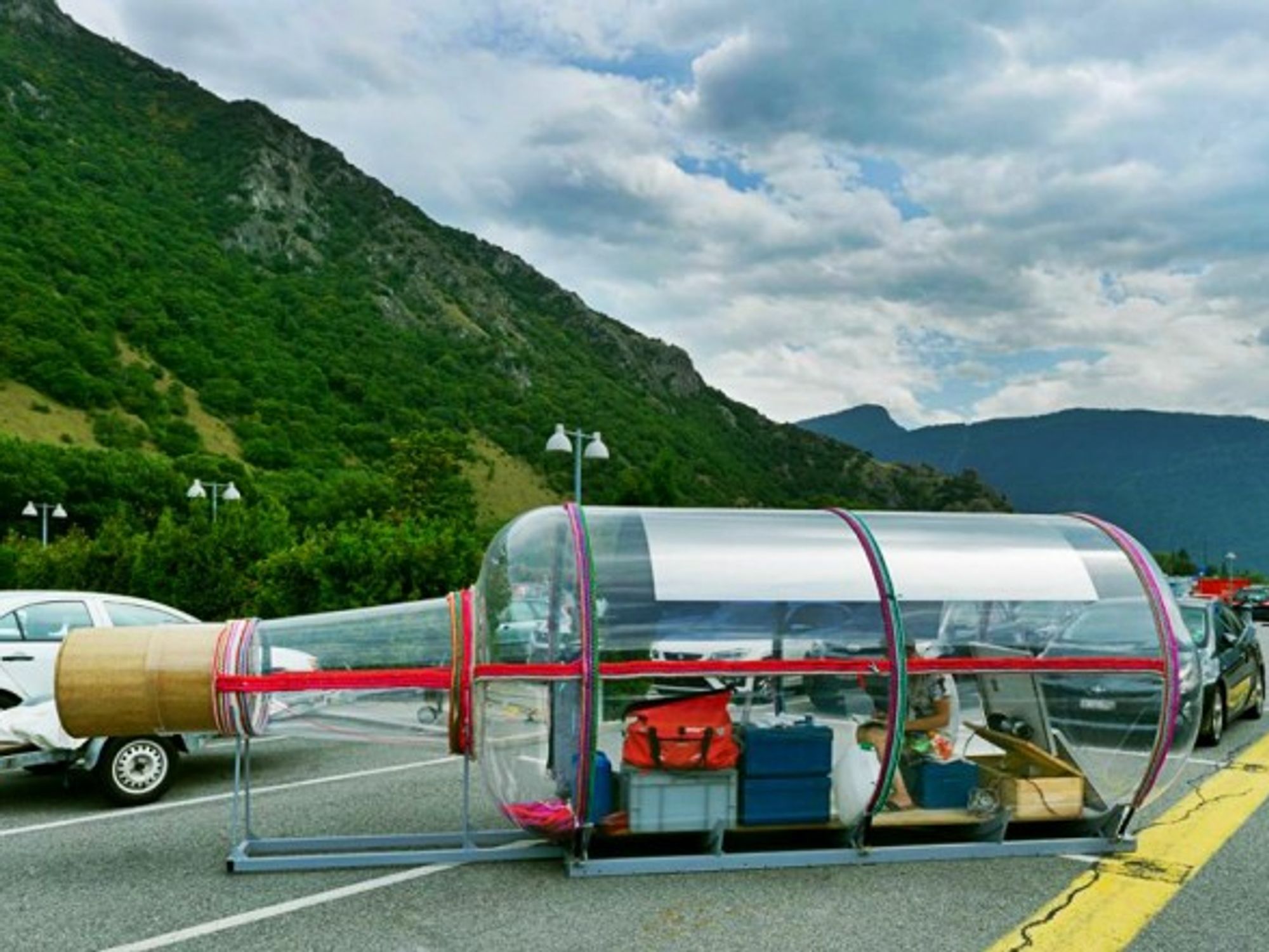 Some 30 works of art have been installed inside the rest stop