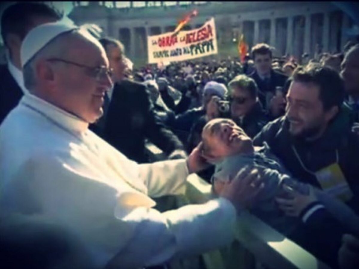 Some tenderness - Pope Francis at his inaugural mass Tuesday morning.