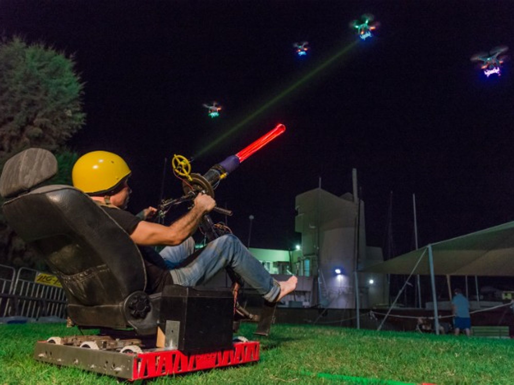 Space Invaders using real drones