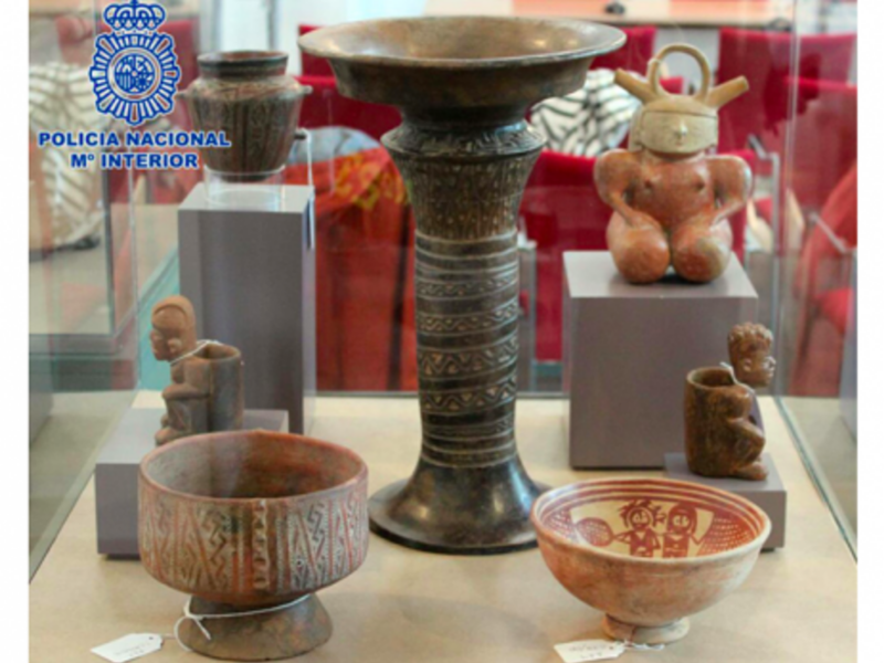 Spanish police provided images of the looted treasures