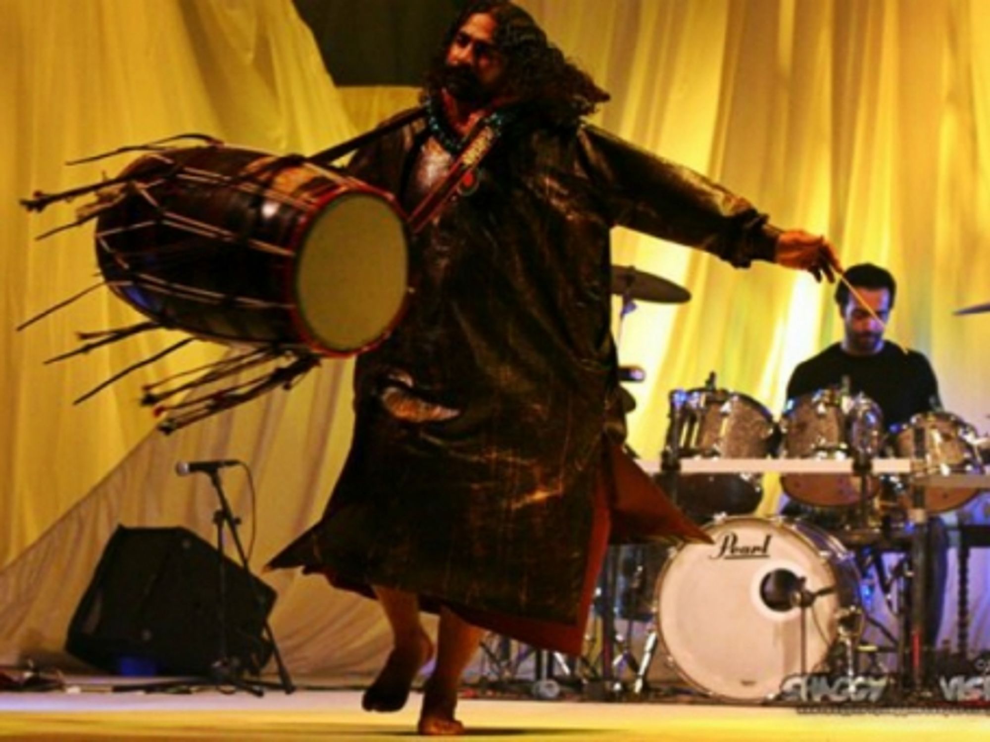 Spinning to the music.