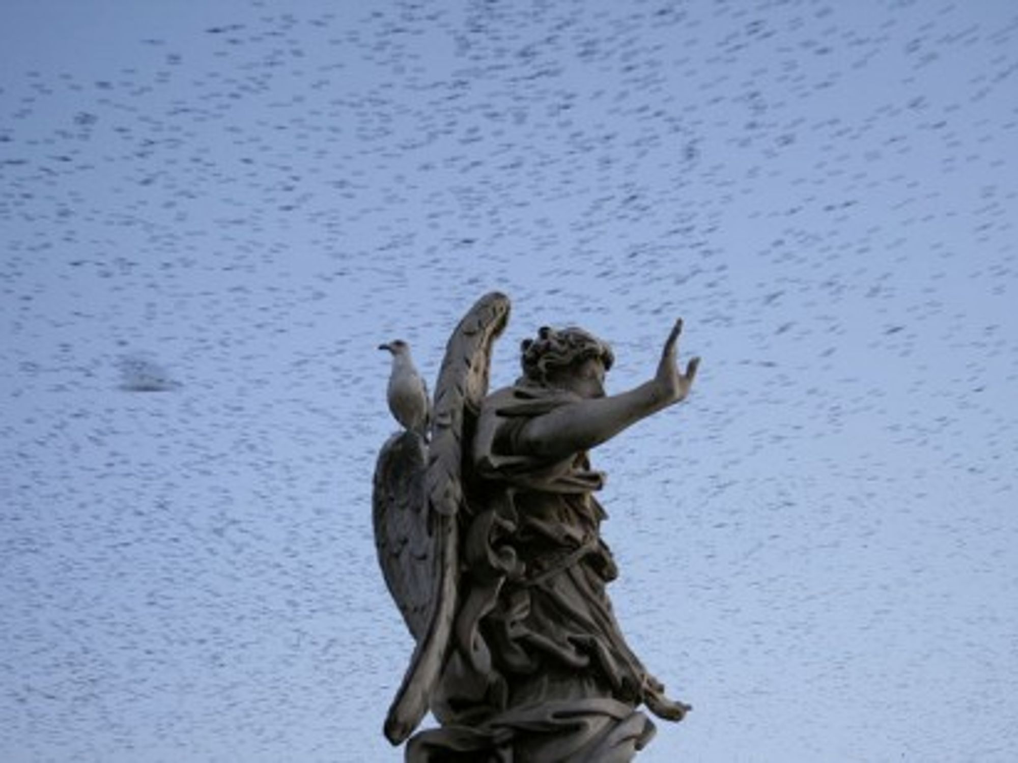 Starlings over Rome's Ponte Sant'Angelo