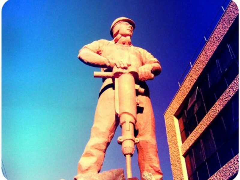 Statue of a worker in the mining town of Calama, Northern Chile