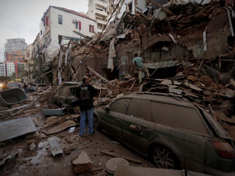 Street in Beirut after the deadly Aug. 4 explosion that killed at least 100