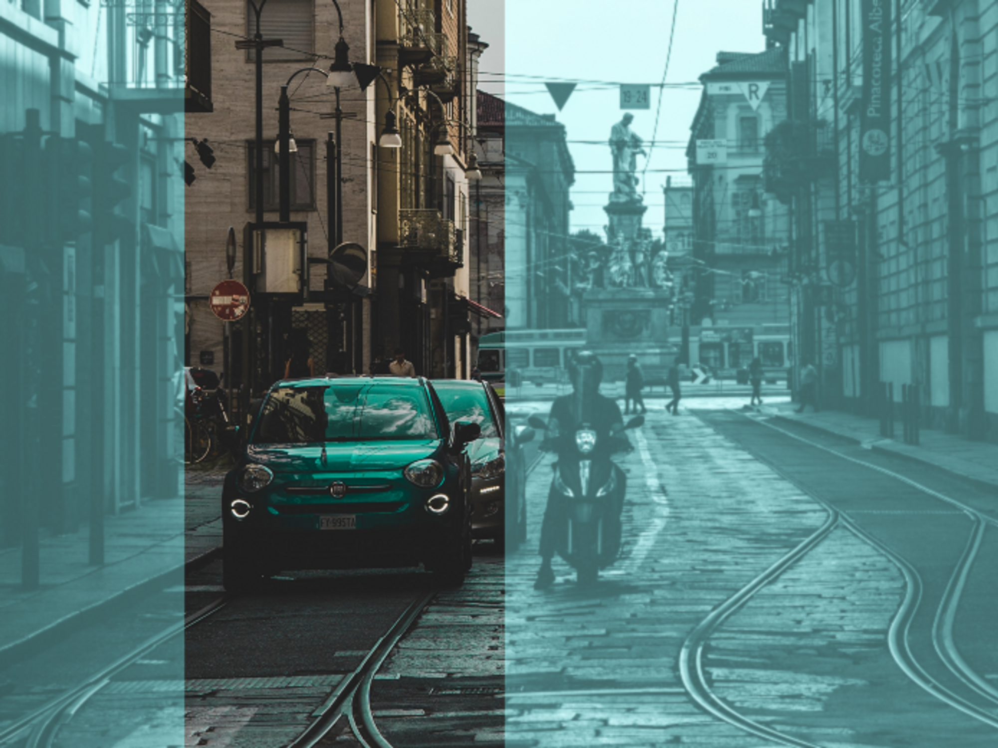 Street scene in Turin, Italy