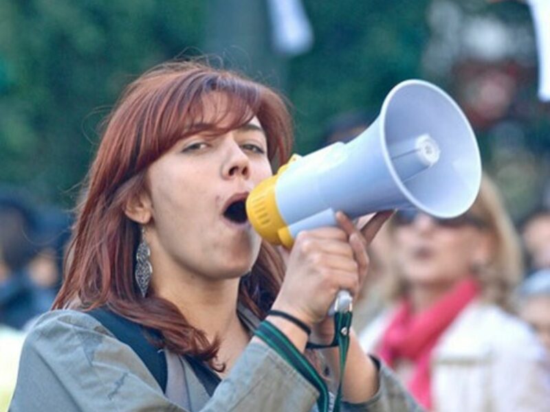 Student protester in Lisbon (Pedro Simoes)