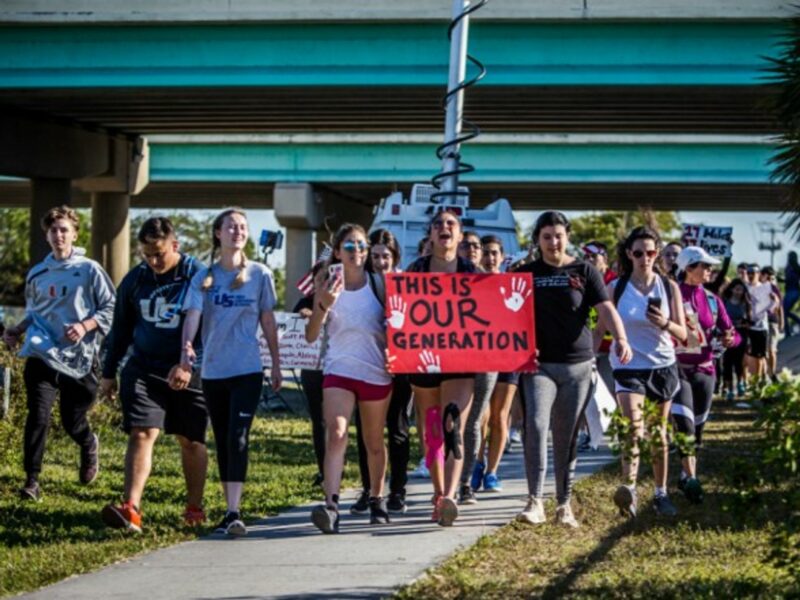 Students across the U.S. left class to take a stand against gun violence