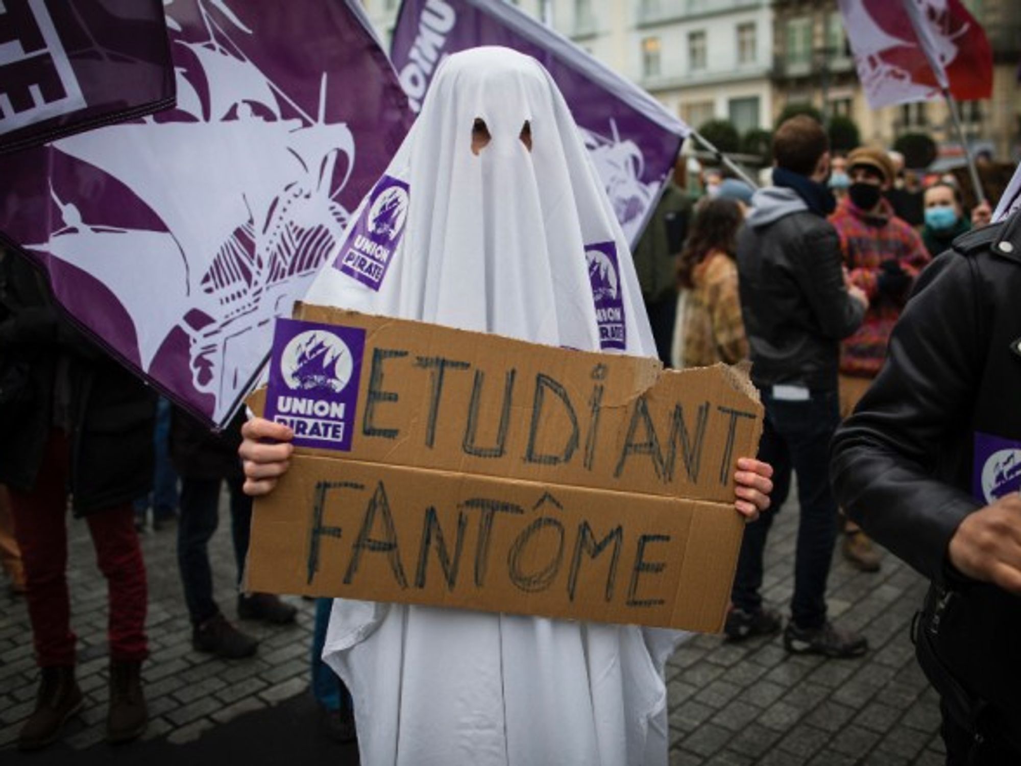 Students and teachers protested in several cities in France to denounce a lack of funding of education and worsening conditions during the pandemic.