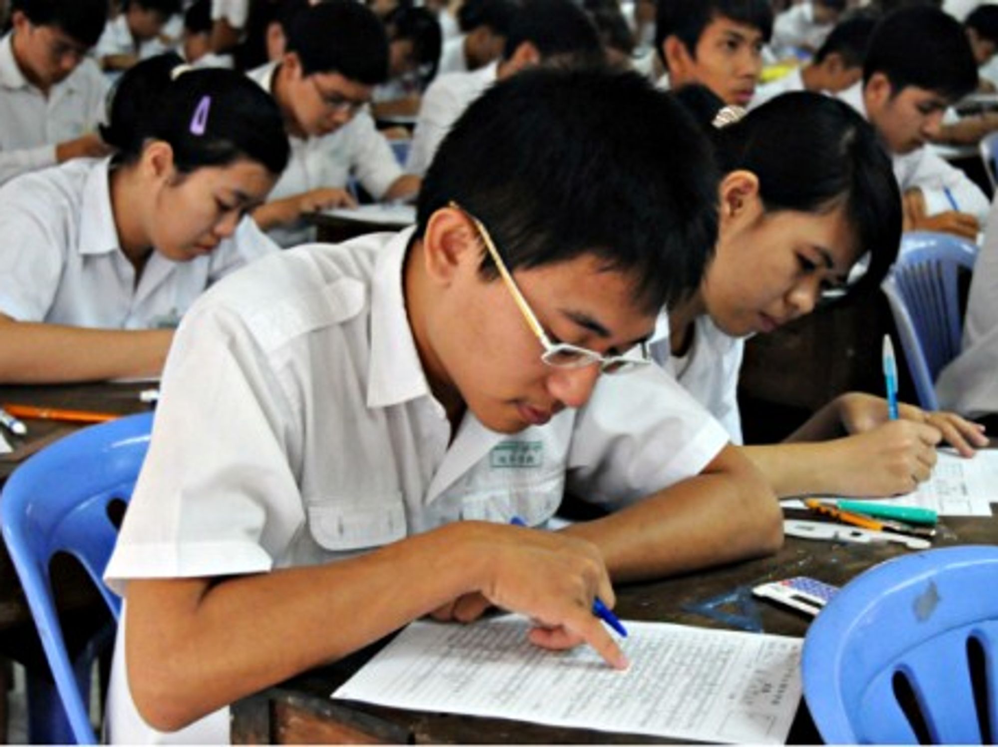 Students at Duan Hoa Chinese-language School in Phnom Penh