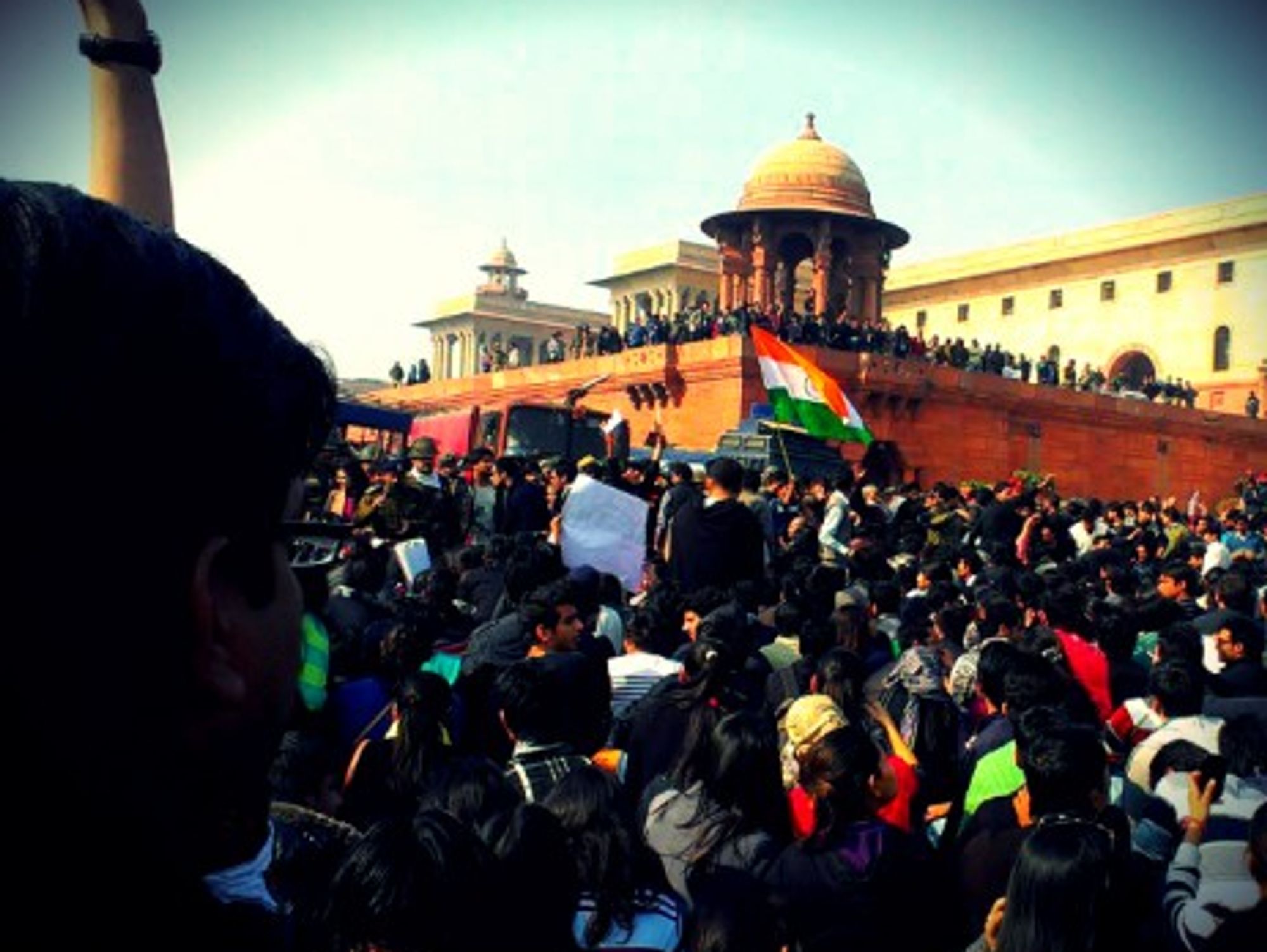 Students protesting the rising violence against women in Dec. 2012