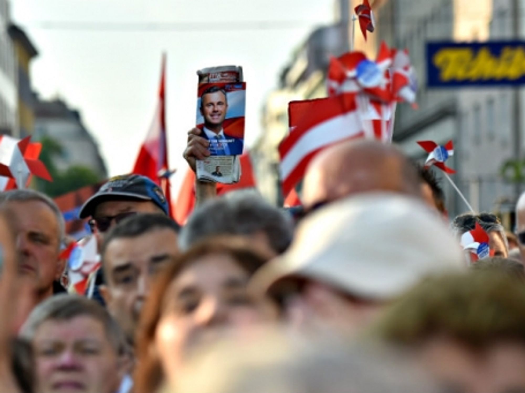 Supporters of Freedom Party (FPÃ–) candidate Norbert Hofer.