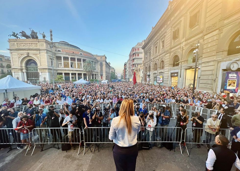 Supporters of Giorgia Meloni